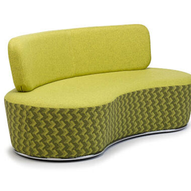 Modern green sofa isolated on white background