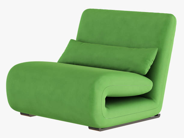 Soft green chair fabric 3d rendering